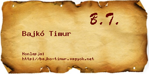 Bajkó Timur névjegykártya